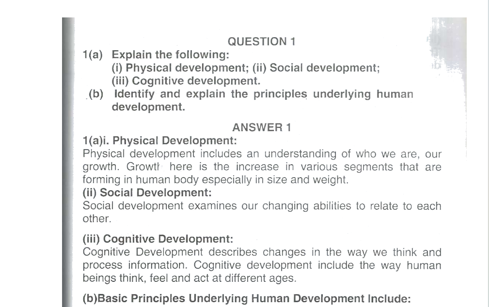 Sample of NTI PGDE Past Questions