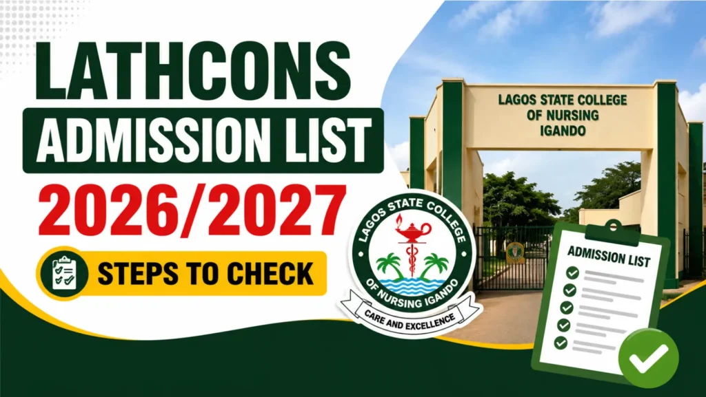 LATHCONS Admission List 2026/2027 | Steps to Check